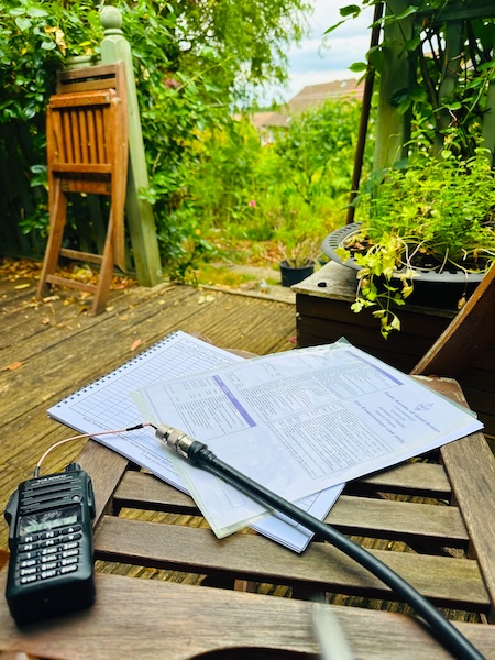 handheld radio on a table